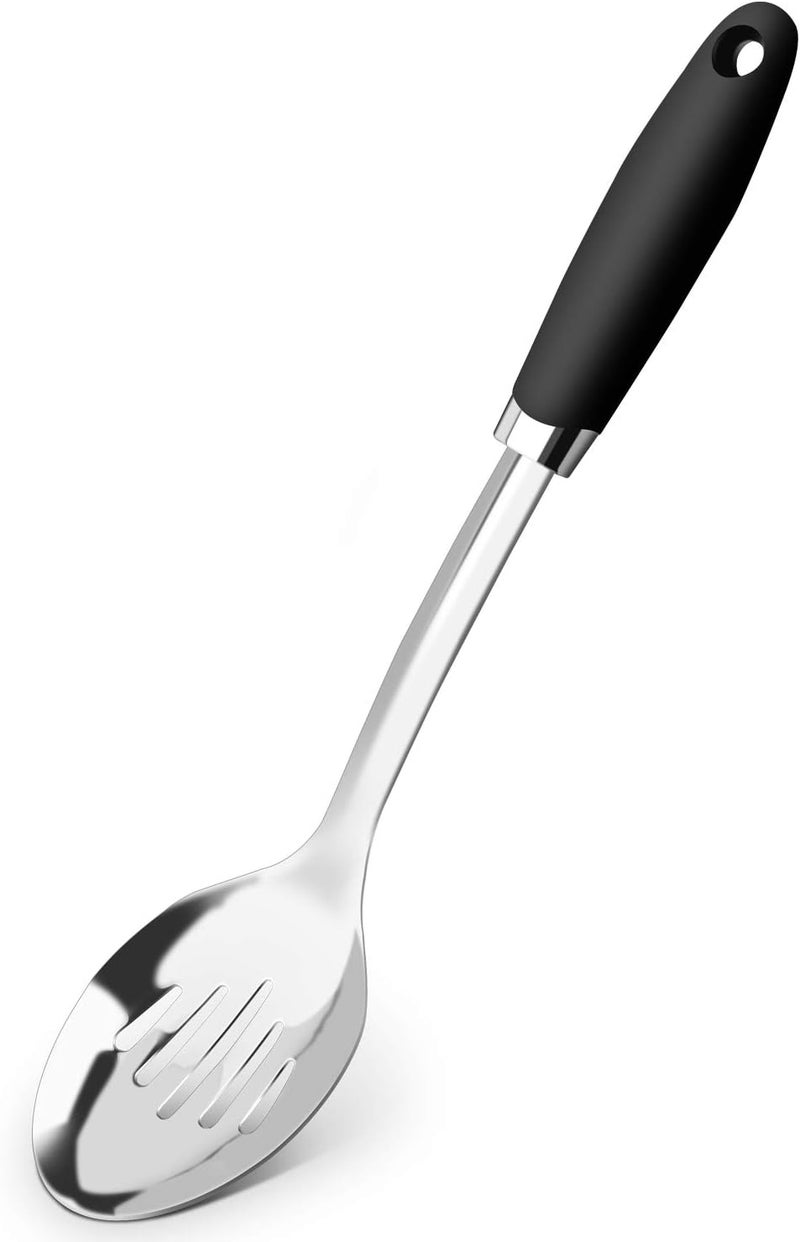 JXWING Brushed Stainless Steel Non-Slip Ergonomic Handle Spoon - Image 2